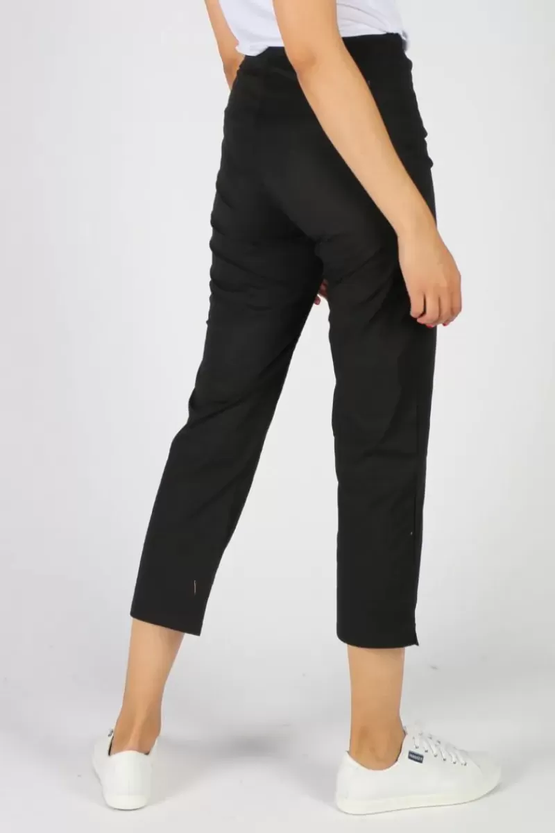 VASSALLI Shore Poplin Pull On Pant In Black