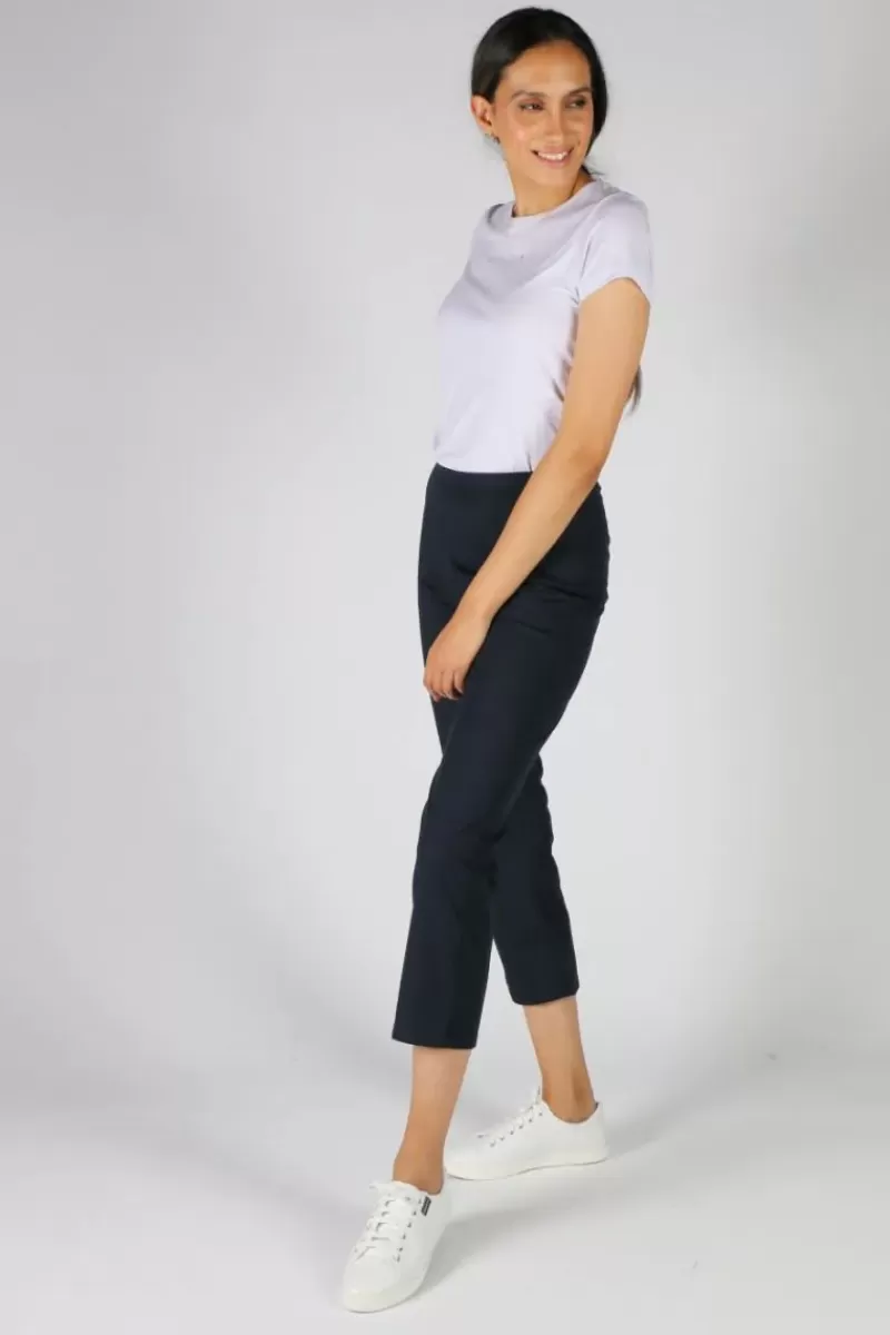 VASSALLI Shore Poplin Pull On Pant In Navy