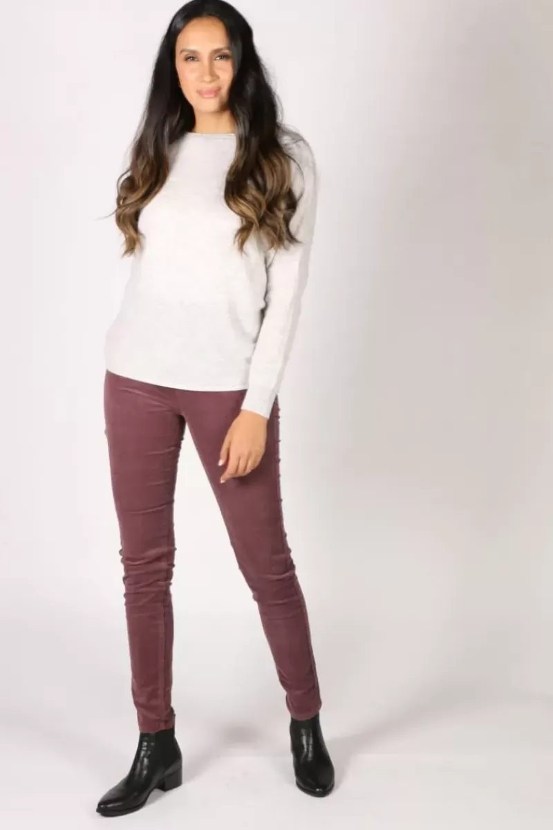 VASSALLI Slim Corduroy Pant In Wine