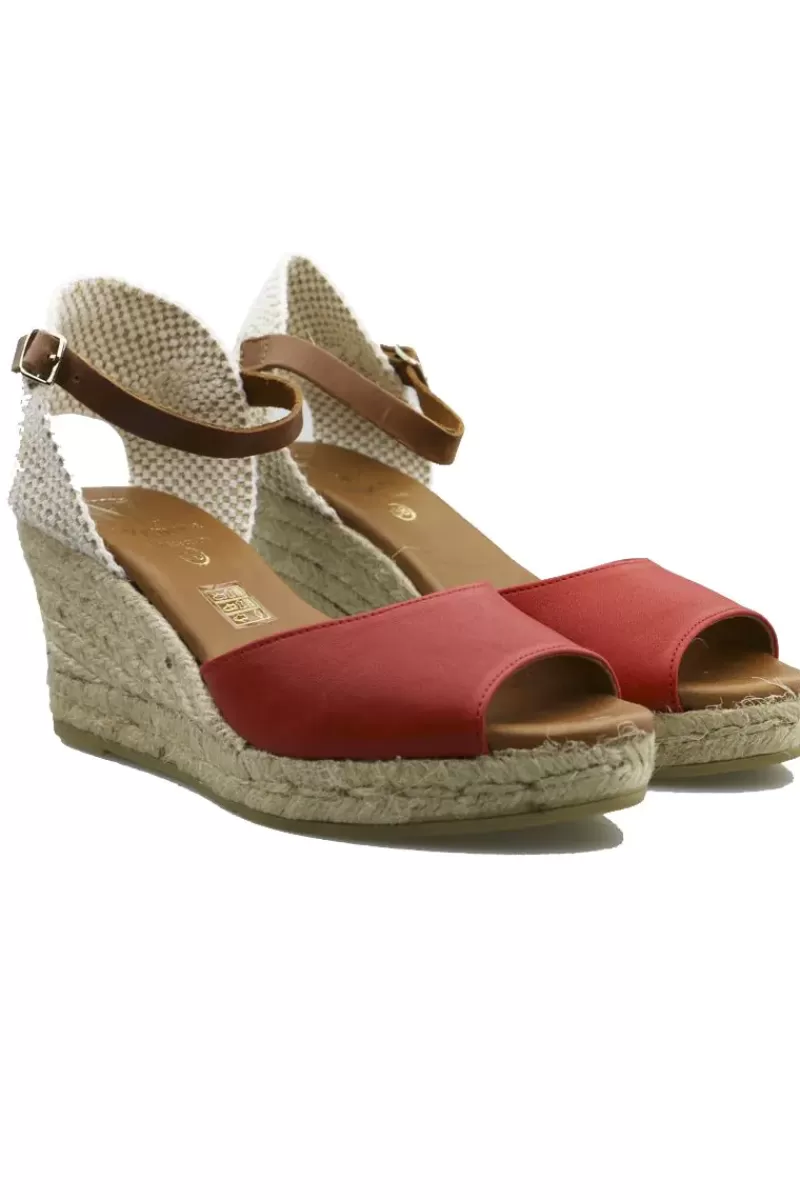 VIGUERA Esparto Jute Wedge In Red