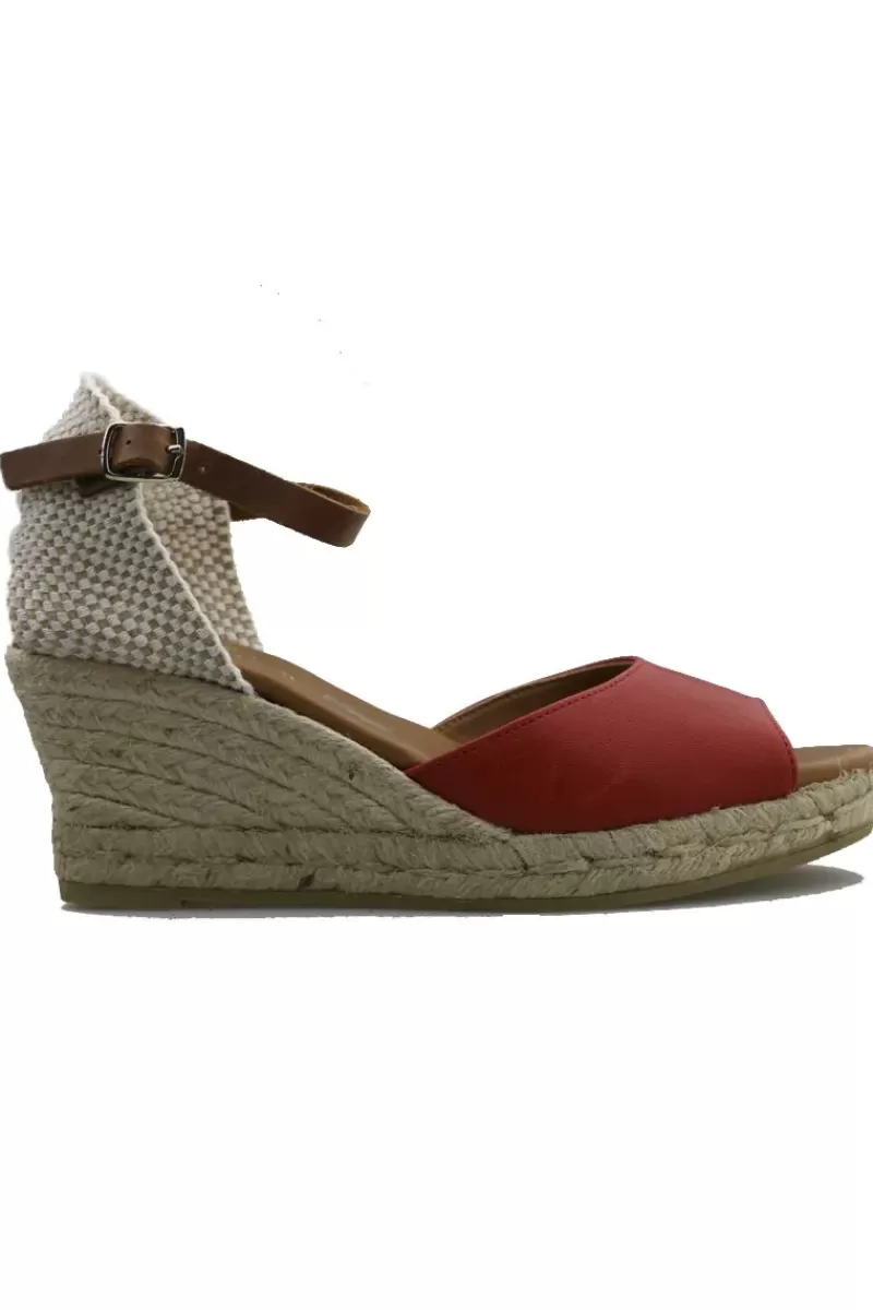 VIGUERA Esparto Jute Wedge In Red