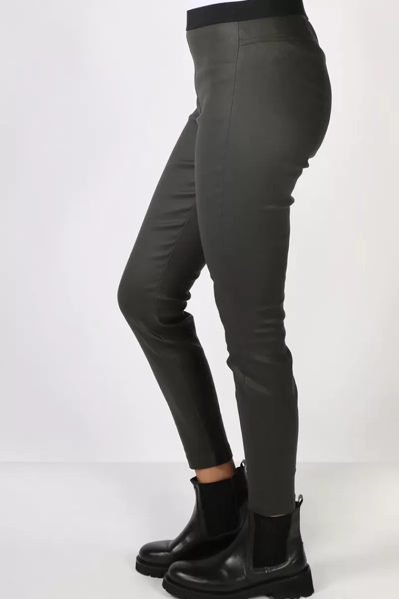 LOUNGE THE LABEL Waxed Stretch Perugia Pant By Lounge In Olive