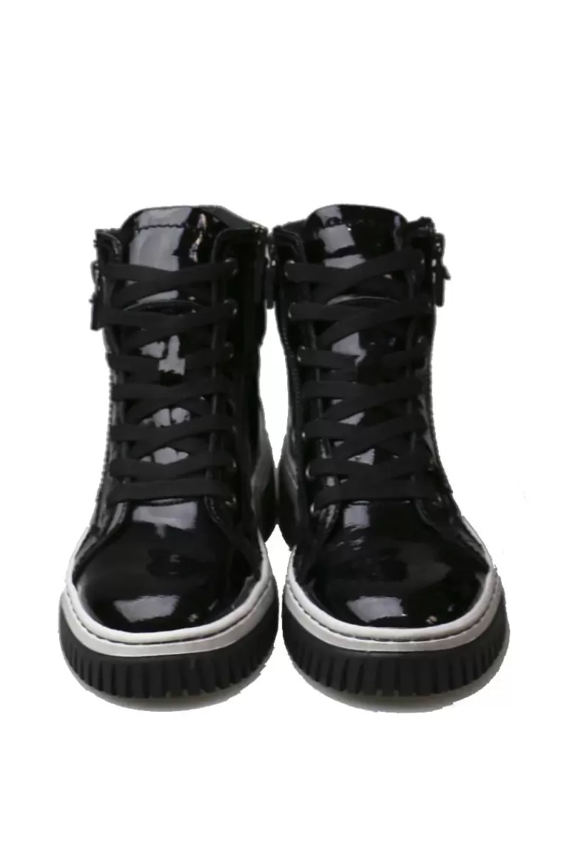 DJANGO & JULIETTE Yipee Sneaker Boot By In Patent Black