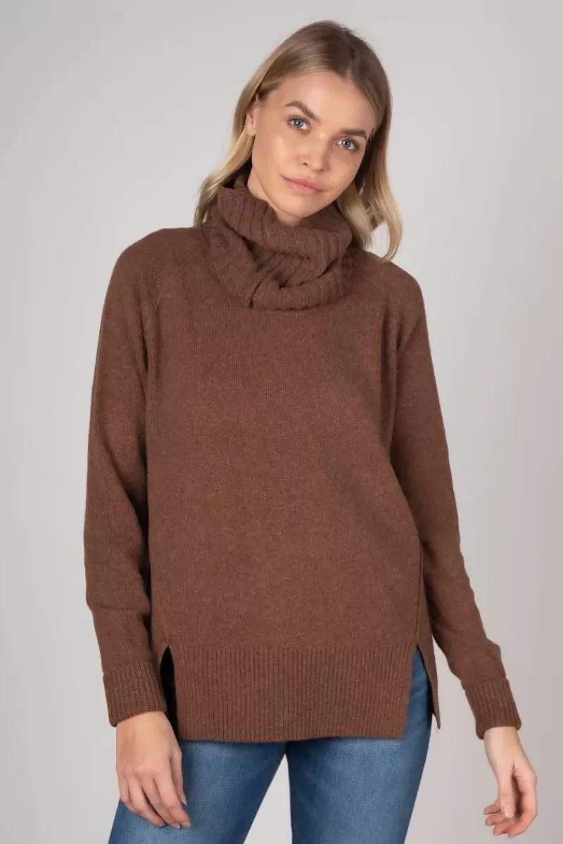 ZAKET + PLOVER Zaket & Plover Snood Jumper In Tan