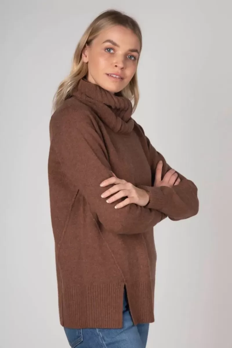 ZAKET + PLOVER Zaket & Plover Snood Jumper In Tan