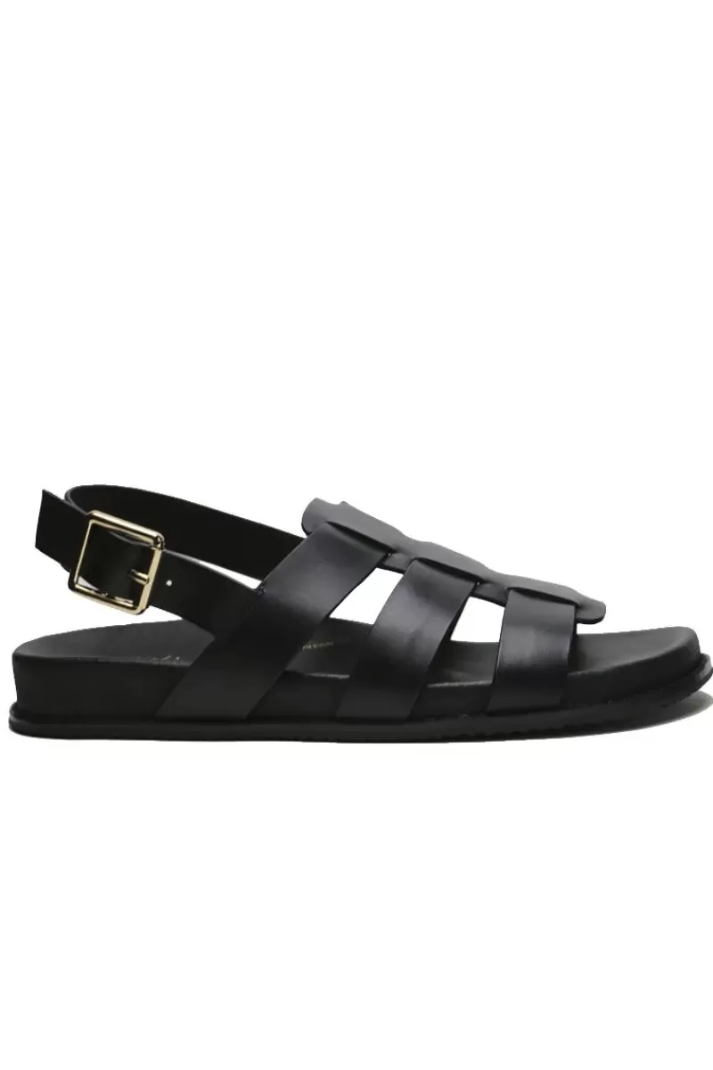 ZIERA Hessa Fisherman Sandal In Black